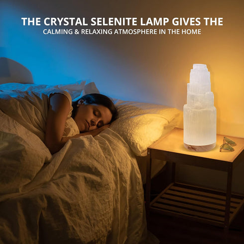 Selenite Crystal Lamp 20 cm| HIMALAYAN GLOW